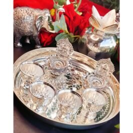 Authentic German Silver Pooja Thali Set