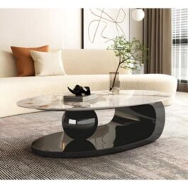 Modern Coffee Tables: Marble Top & Sculptural Base