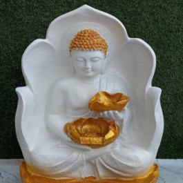 Patta Buddha Water Fountain – White / Golden