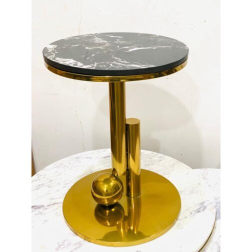 Round End Tables with Golden Stand