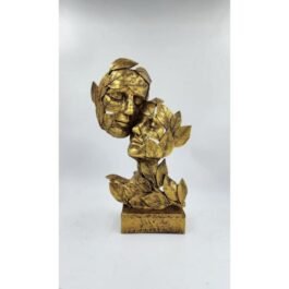 Shop Golden Leaf Couple Faces Statue Showpiece – 12.5 Inch