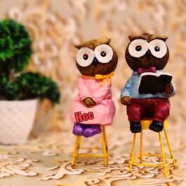 Owl Statues for Stylish Home Decor (Set of 2)