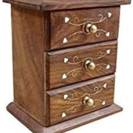 Affordable Wooden Jewelry Box Set with 3 Drawers