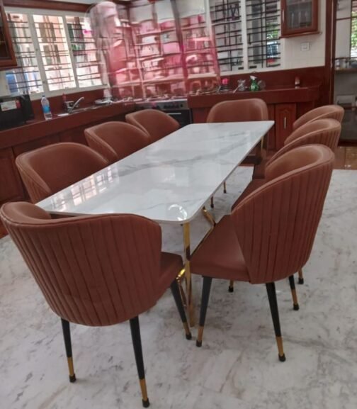 Marble Top with 8 Seater Dining Set for Living Room