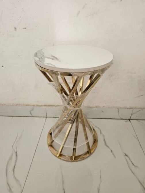 Round Marble Golden Stainless Steel Coffee Table