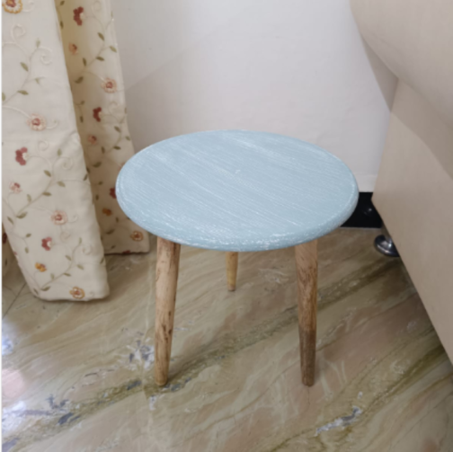 Wood Round End Table for Home Decor