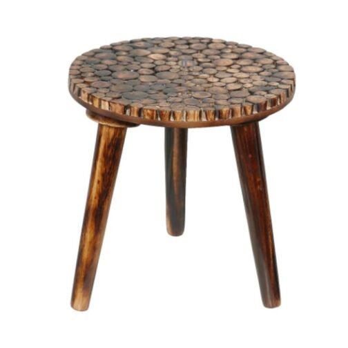 Wood Round Indoor Outdoor Balcony Table