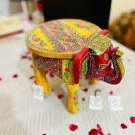 Wooden Elephant Stool for Home Decor
