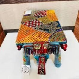 Authentic Rajasthani Hand-Painted Elephant Bench