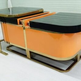 Modern Steel Center Table: Storage Included