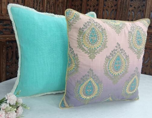 Cozy Cotton Cushion Cover with Floral Design