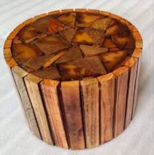 Round Wood End Table