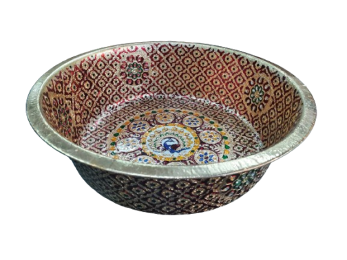 Handcrafted Meenakari Steel Decorative Basket