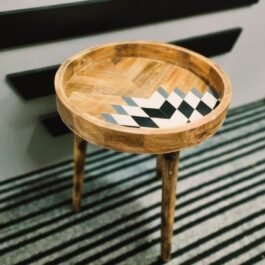 Circular Wooden Side Table