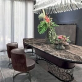 Dining Set Oval Shape Marble Top Table for Restaurant