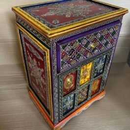 Multicoloured Wooden Side Table