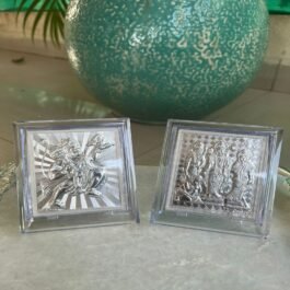 999 Silver Plated Lord Hanuman and Ram Darbar Photo with Acyrlic Frames