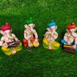 Admirable Colourful Resin Ganesha Set of 4