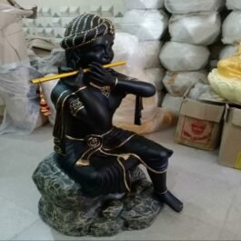 Aesthetic Black Marble Krishna Statue