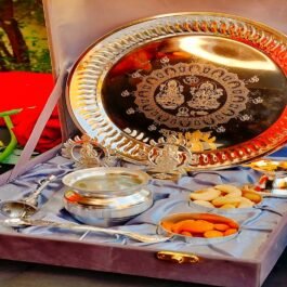 Beautiful German Silver Laxmi Ganesh Thali Pooja Set