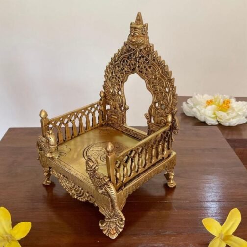 Beautifully Carved Brass Throne