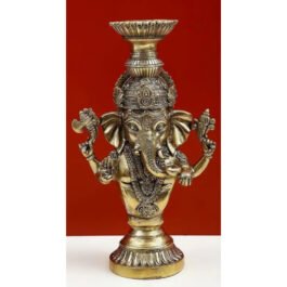 Brass Blessing Ganesha Diya Holder Figurine