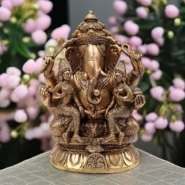Brass Ganesh Riddhi Siddhi Statue