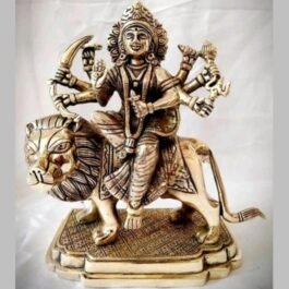 Brass Maa Durga Idol Sitting on Lion/Sherawali Maa