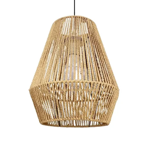 Brown Cane Single Hanging Lamp