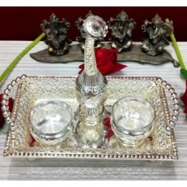 Elegant German Silver Pooja Set