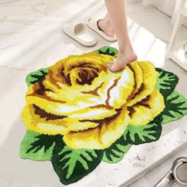 Enhance Your Space with Yellow Lotus Microfibre Rug