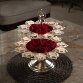 Excellent Layer German Silver Diya Urli Stand