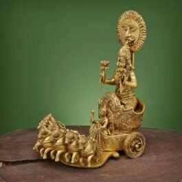 Exotic Rare Brass Suryadev/Lord Aditya Statue on 7 Horse Chariot