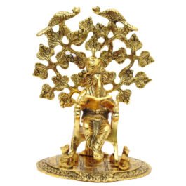 Exquisite Brass Ganesha Sitting on Chair Statue