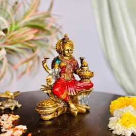 Exquisite Ceramic Goddess Lakshmi Idol