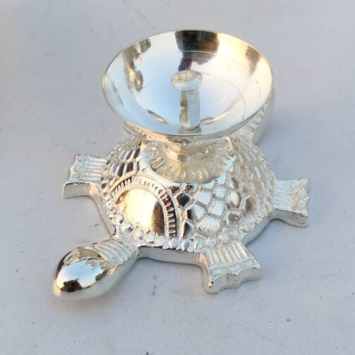 German Silver Tortoise Akhand Diya