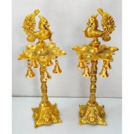 Gold Plated German Silver Samai Diya/Lamp