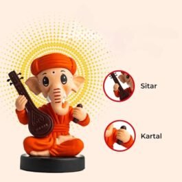 Lord Ganesha Cute Polyresin Figurine | Orange