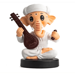 Lord Ganesha Cute Polyresin Figurine | White