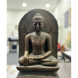 Meditating Bhumisparsha Buddha Mural | Bronze Platina