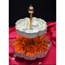 Metal Embossed Multi Layer Stand Orange and Urli