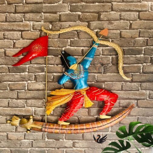 Metal Lord Ram Dhanush wall decor