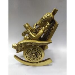 Modern Brass Ganesha Sitting on Chair Statue