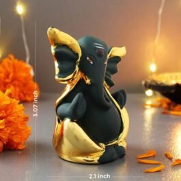 Modern Elegant Gold Plated Ganesha Resin Idol