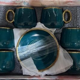 Sophisticated Green Teacup and Saucer Set