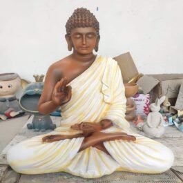 Polyresin Blessing Buddha Statue | Beige&Bronze