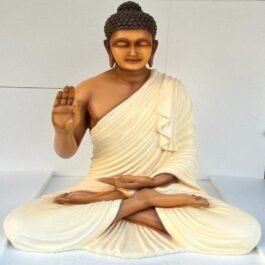 Polyresin Blessing Buddha Statue  Beige&Bronze