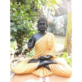 Polyresin Blessing Buddha Statue | Black & Yellow