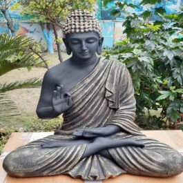Polyresin Blessing Buddha Statue  Black&Bronze