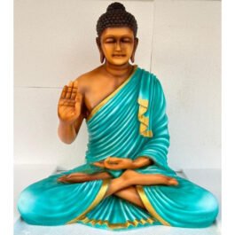 Polyresin Blessing Buddha Statue | Bronze & Teal